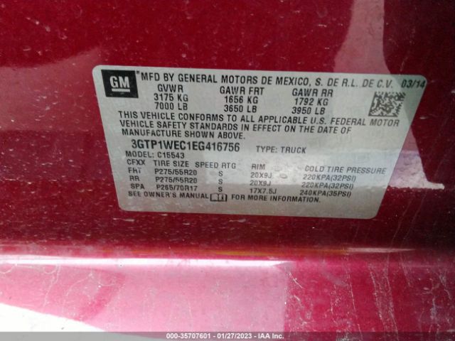 3GTP1WEC1EG416756 GMC Sierra 1500 Denali