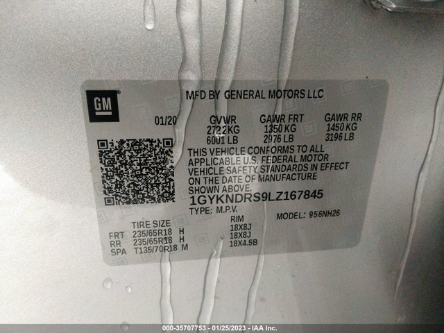 2020 Cadillac XT5, VIN: 1GYKNDRS9LZ167845