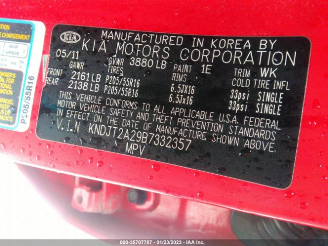KNDJT2A29B7332357 KIA SOUL +