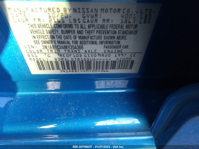 Nissan Sentra 2021 3N1AB8CV4MY204366 Image 10