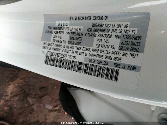 2021 Mazda CX-9, VIN: JM3TCBDY4M0538570