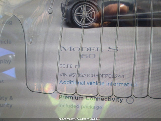 2013 TESLA MODEL S VIN: 5YJSA1CG5DFP09244