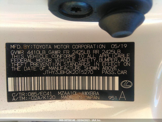 Lexus Ux Ux 200 2019 JTHY3JBH2K2015270 Image 11