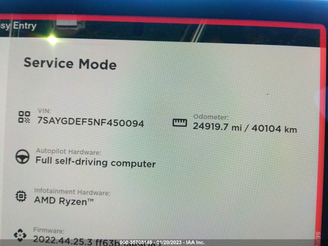 Tesla Model Y Performance 2022 7SAYGDEF5NF450094 Image 7