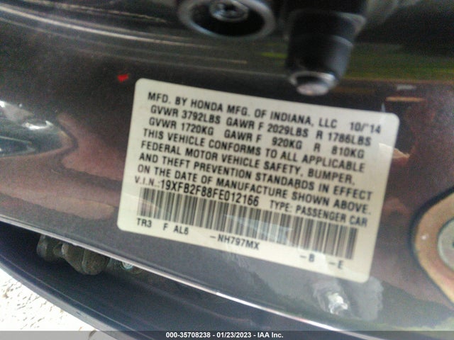 2015 HONDA CIVIC SEDAN EX VIN: 19XFB2F88FE012166