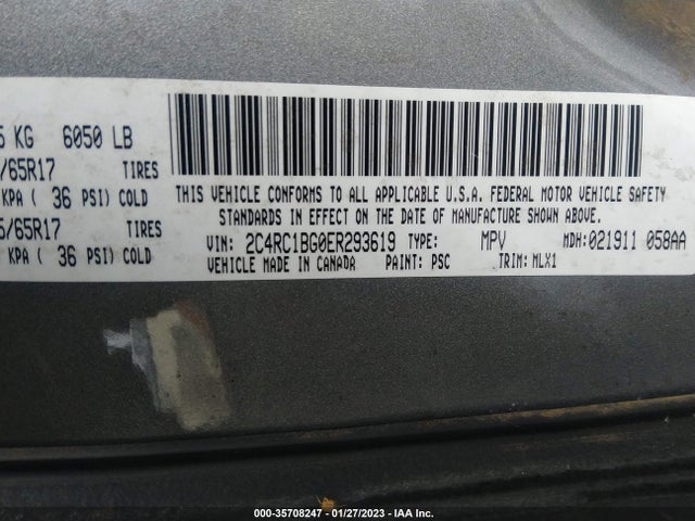 2014 CHRYSLER TOWN & COUNTRY TOURING VIN: 2C4RC1BG0ER293619