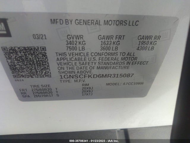 Chevrolet Suburban Premier 2021 1GNSCFKD6MR315087 Image 9