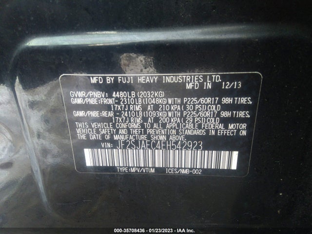 Subaru Forester 2.5i Premium 2014 JF2SJAEC4EH542923 Image 9