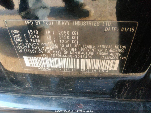 2015 Subaru Legacy, VIN: 4S3BNAN68F3046499