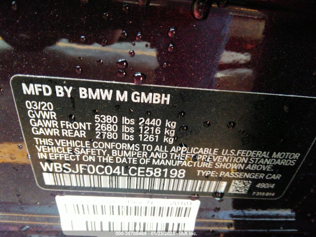 BMW M5 2020 WBSJF0C04LCE58198 Image 10