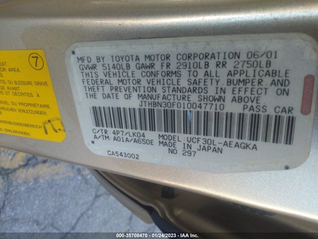 Lexus LS 2001 JTHBN30F010047710 Image 10