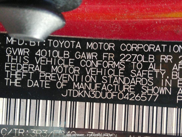 2015 Toyota Prius, VIN: JTDKN3DU0F0426577
