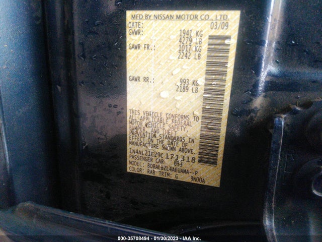 Aukcja sprzedaży 2009 Nissan Altima 2.5 S, vin: 1N4AL21E29C171318, numer aukcji: 35708494