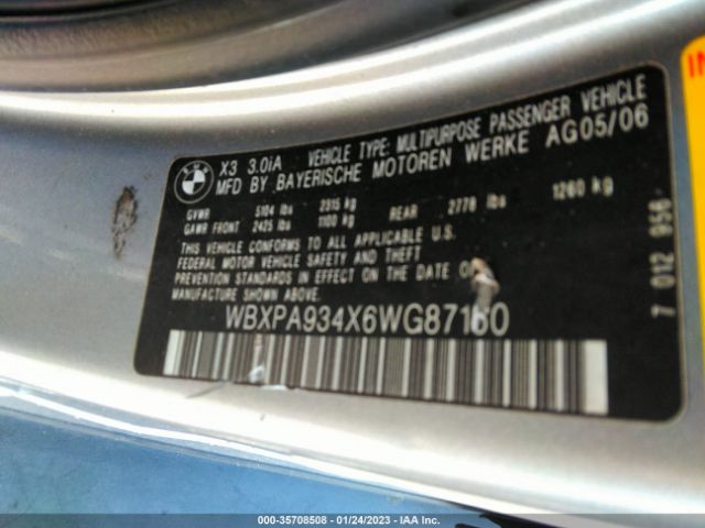 WBXPA934X6WG87160 BMW X3 3.0I