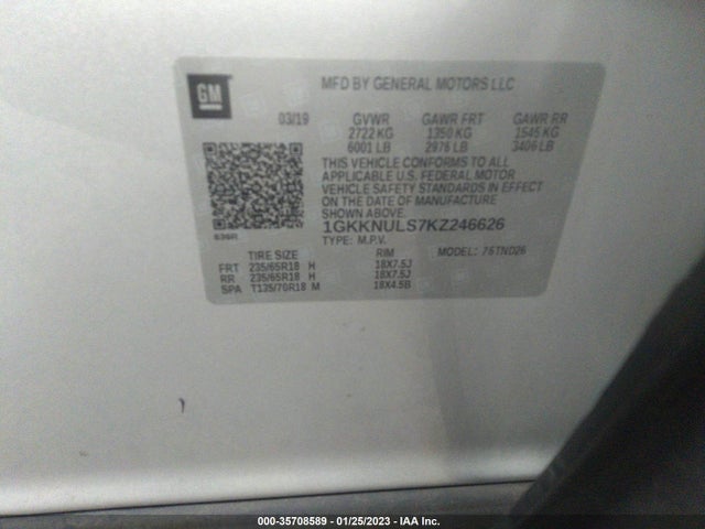 2019 GMC Acadia, VIN: 1GKKNULS7KZ246626