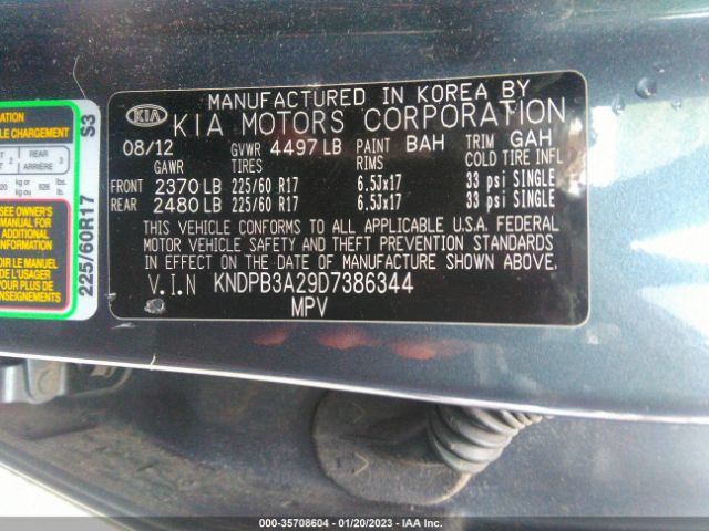 KNDPB3A29D7386344 KIA Sportage Lx