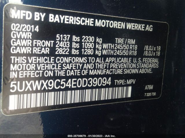 5UXWX9C54E0D39094 BMW X3 Xdrive28i