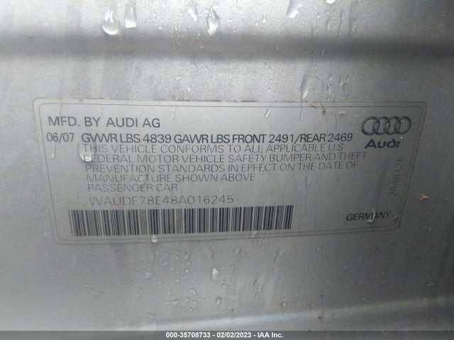 WAUDF78E48A016245 Audi A4 2.0T