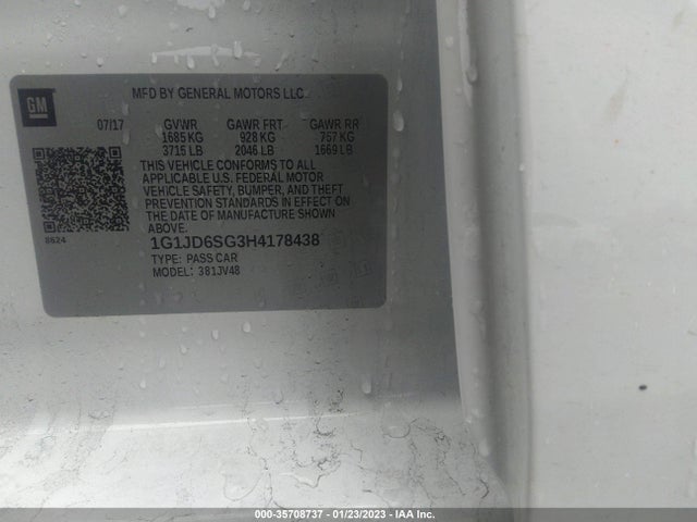 2017 Chevrolet Sonic, VIN: 1G1JD6SG3H4178438