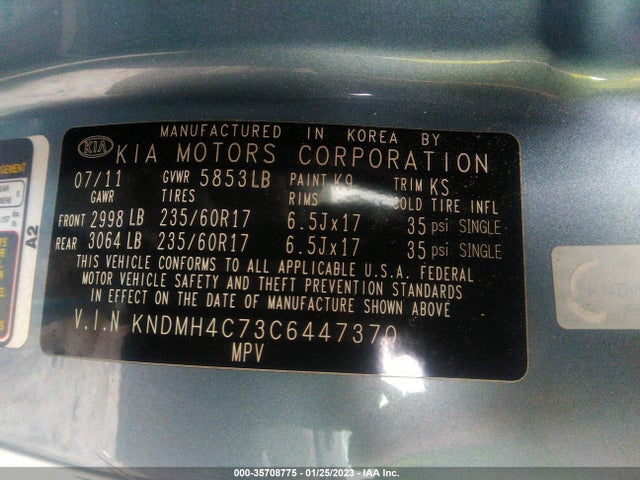 KIA Sedona 2012 KNDMH4C73C6447370 Image 10