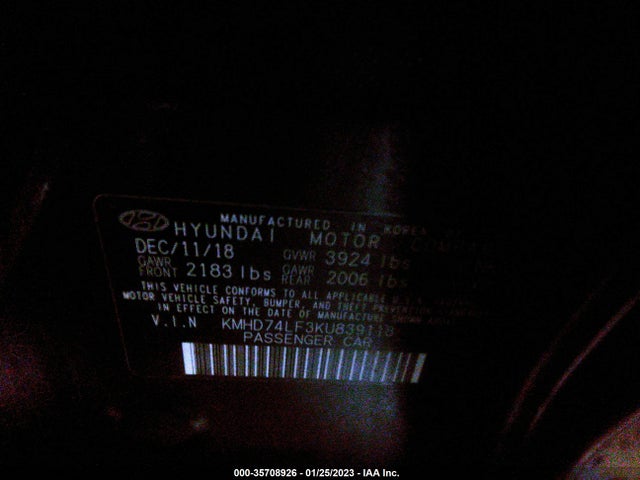 Hyundai ELANTRA SE 2019 KMHD74LF3KU839118 Image 10