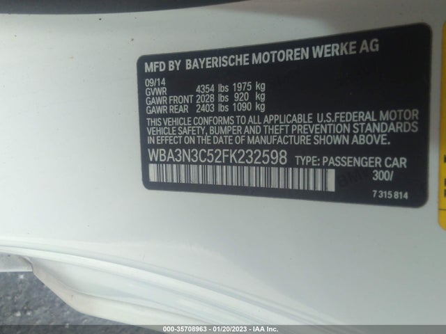 BMW 4 Series 428i 2015 WBA3N3C52FK232598 Image 9