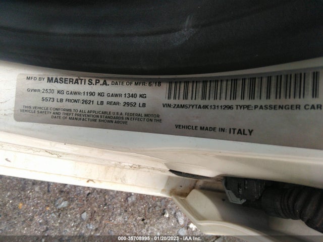 2019 Maserati Ghibli, VIN: ZAM57YTA4K1311296
