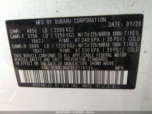 4S4BTANC0L3176330 Subaru Outback Limited