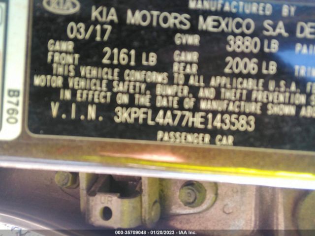 3KPFL4A77HE143583 KIA FORTE LX