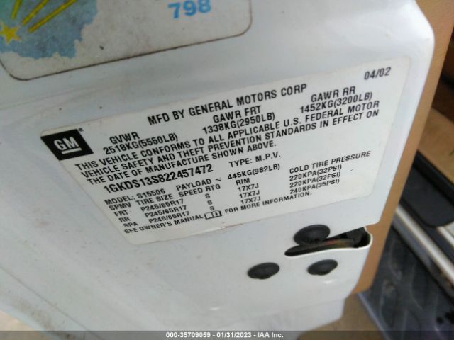 1GKDS13S822457472 GMC Envoy