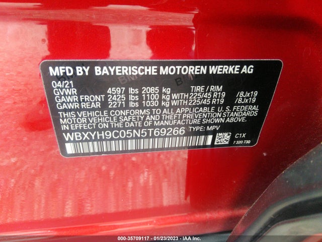 2022 BMW X2, VIN: WBXYH9C05N5T69266