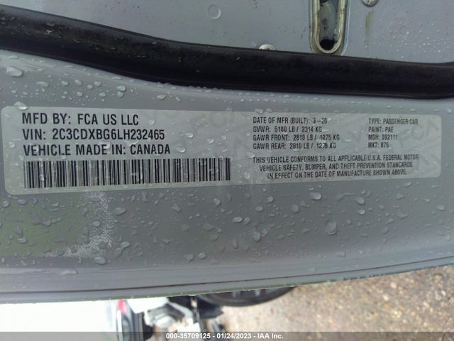 Dodge Charger Sxt 2020 2C3CDXBG6LH232465 Image 9