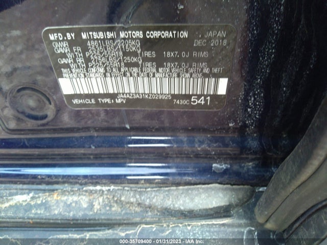 JA4AZ3A31KZ029925 Mitsubishi Outlander