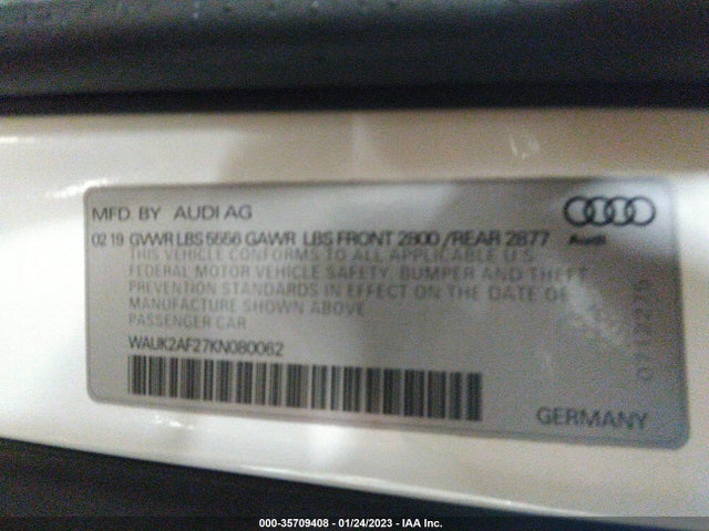 2019 Audi A6, VIN: WAUK2AF27KN080062