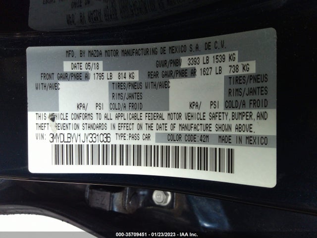 2018 Toyota Yaris, VIN: 3MYDLBYV1JY331036