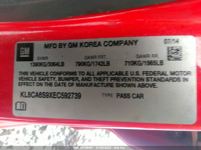 Chevrolet SPARK LS 2014 KL8CA6S9XEC592739 Image 10