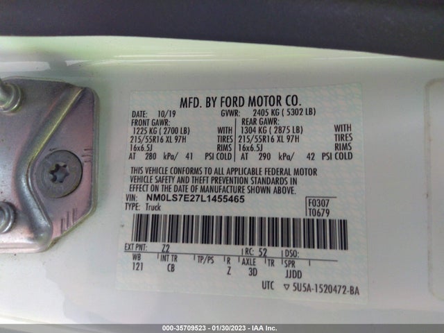 2020 Ford Transit Connect, VIN: NM0LS7E27L1455465