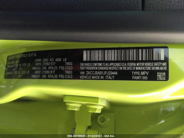 2018 Jeep Renegade, VIN: ZACCJBAB1JPJ29444
