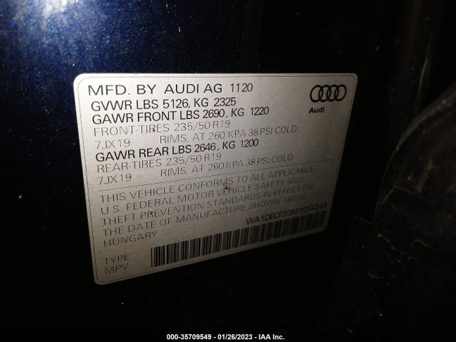 WA1DECF33M1054344 Audi Q3 S Line Premium