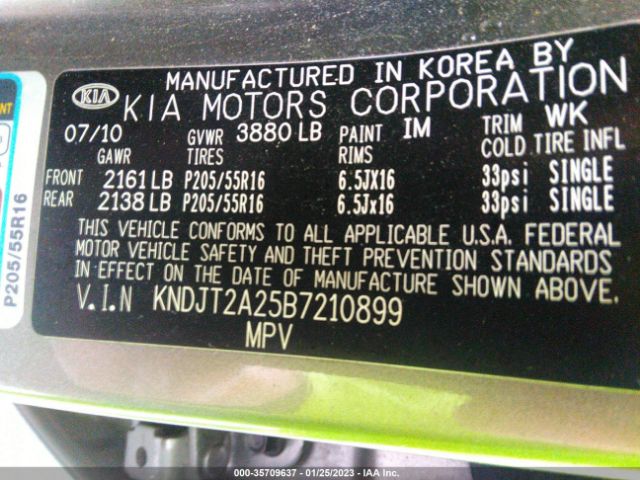 KNDJT2A25B7210899 KIA SOUL +
