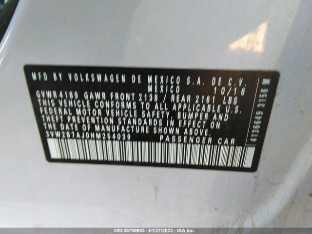 3VW2B7AJ0HM254039 Volkswagen Jetta 1.4t S