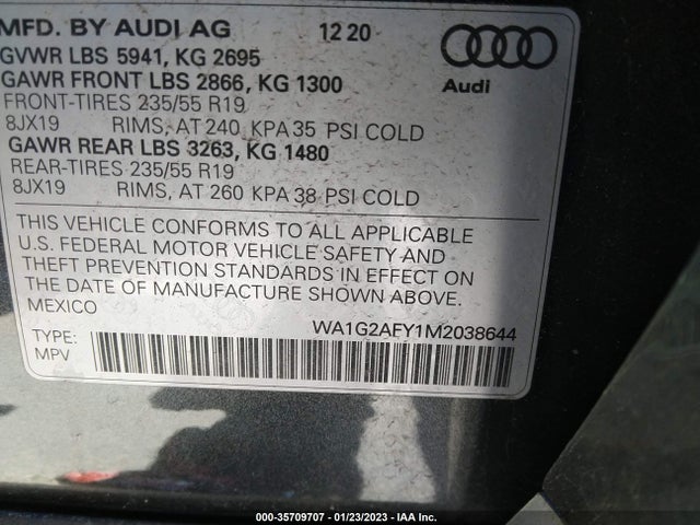 2021 Audi Q5, VIN: WA1G2AFY1M2038644
