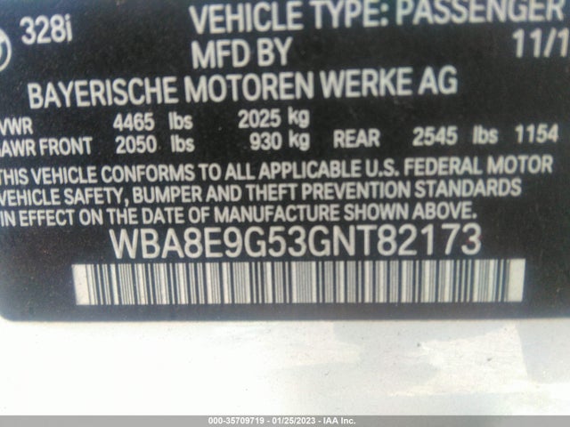 BMW 3 Series 328i 2016 WBA8E9G53GNT82173 Image 9