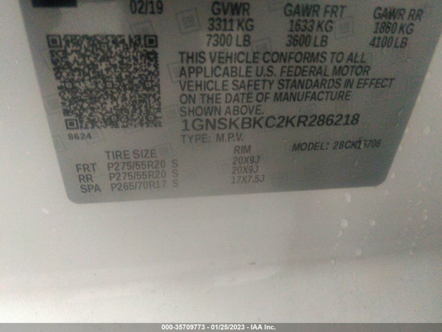 Chevrolet Tahoe 2019 1GNSKBKC2KR286218 Image 10