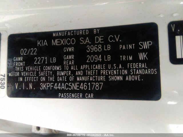 3KPF44AC5NE461787 KIA FORTE GT