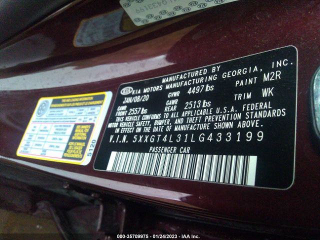 5XXGT4L31LG433199 KIA Optima Lx
