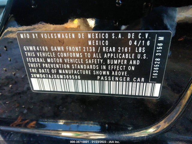 3VWD67AJXGM369596 Volkswagen Jetta Sedan 1.4t Se W/connectivity