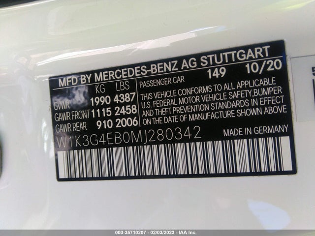 Mercedes-Benz A-class A 220 2021 W1K3G4EB0MJ280342 Image 10