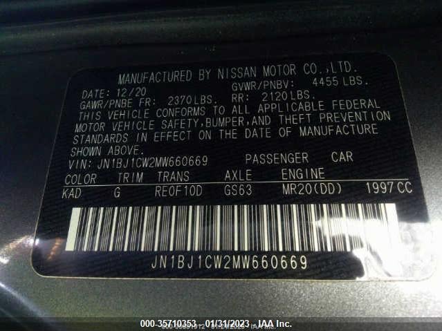 2021 Nissan Rogue, VIN: JN1BJ1CW2MW660669