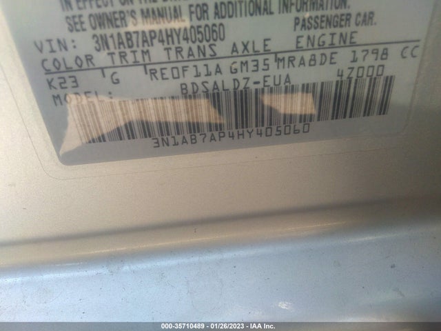 2017 Nissan Sentra, VIN: 3N1AB7AP4HY405060